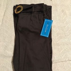 Brown pinstriped lady’s slacks